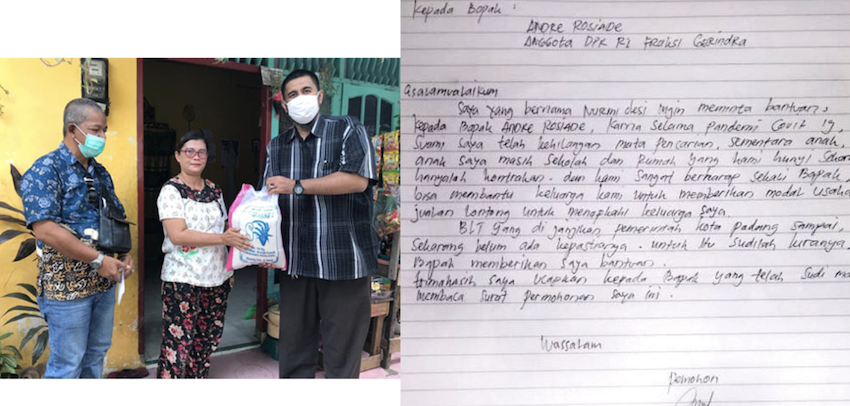 Terharu dengan Surat Bertulisan Tangan dari Warga Siteba, Andre Rosiade Kirimkan Bantuan untuk Penjual Lontong