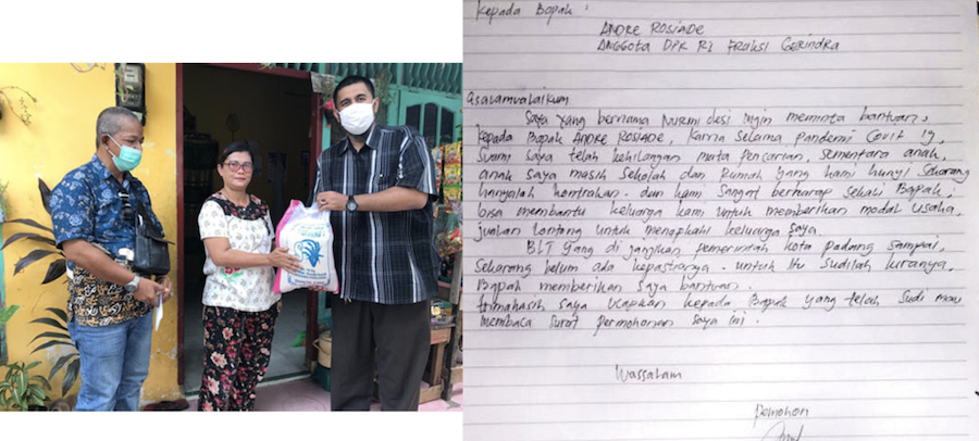 Terharu dengan Surat Bertulisan Tangan dari Warga Siteba, Andre Rosiade Kirimkan Bantuan untuk Penjual Lontong