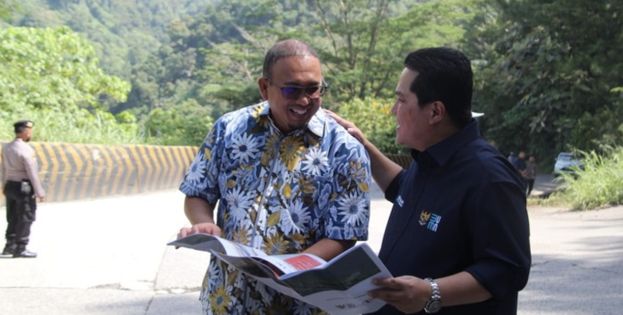 Erick Thohir-Andre Rosiade Tinjau Lokasi Fly Over Sitinjau Lauik